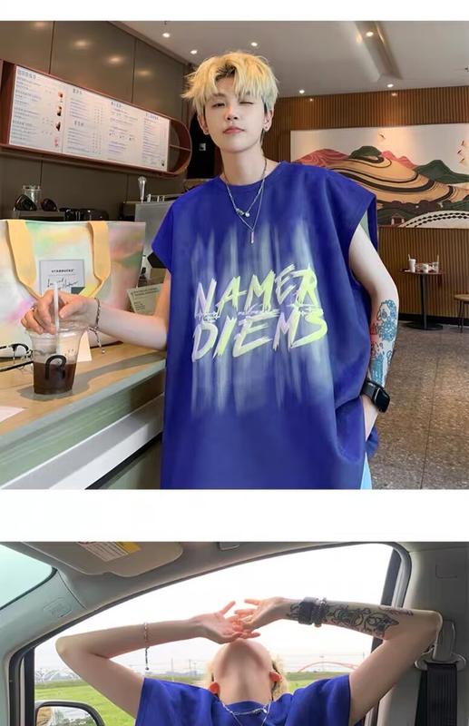 Product Introduction of Áo Thun Nam Mùa hè, Thời Trang Hàn Quốc Mới, Phong Cách Instagram Tối Giản, Không Tay, Dáng Rộng Vừa Vặn, Dễ Phối Đồ Thường Ngày Cổ Tròn, Áo Vest Thể Thao, Cỡ M-5XL, Áo Yếm, Dành Cho Nam 26