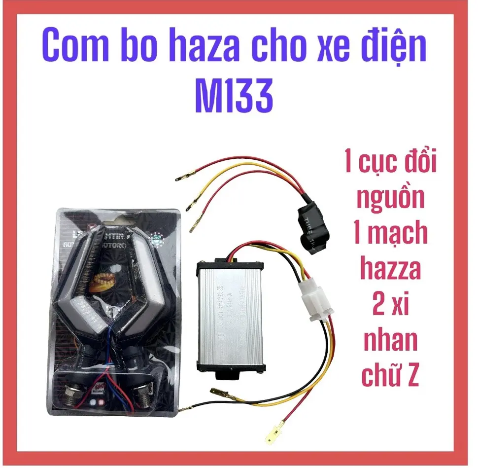 Combo Haza Nháy 4 Xi Nhan xe Điện M133+Cục Đổi Nguồn Led Đèn Bi còinhại một
