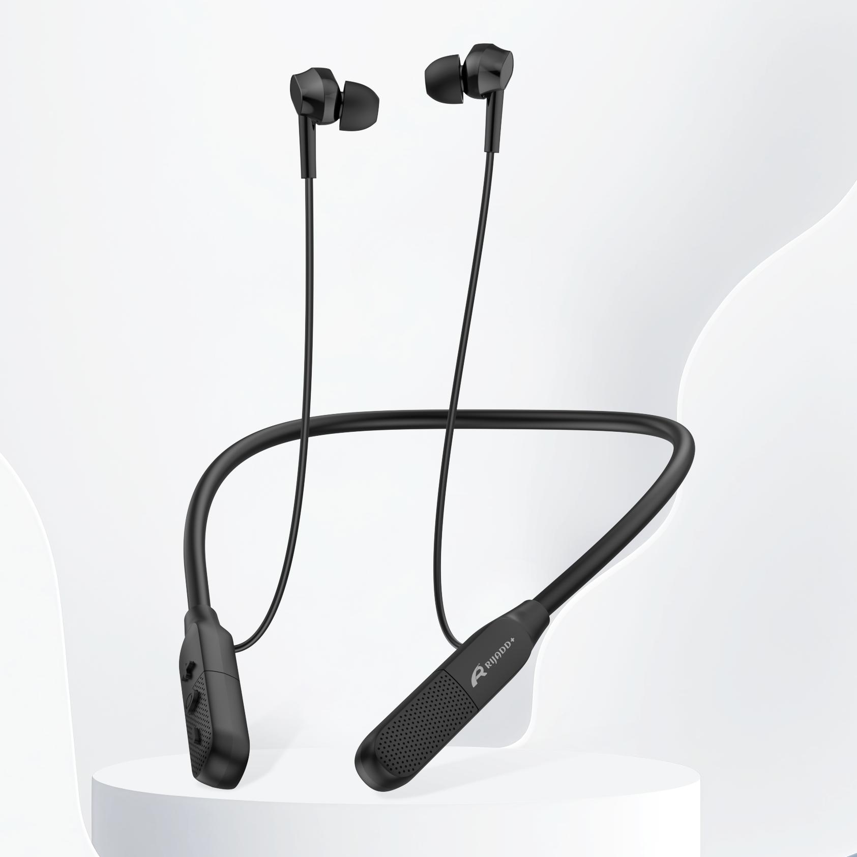 RG-C01-B หูฟังไร้สาย, หูฟังแบบคล้องคอ 6.0, สำหรับเล่นเกม, ชุดหูฟังกีฬาแบบสเตอริโอ,สไตล์ Halter, กันน