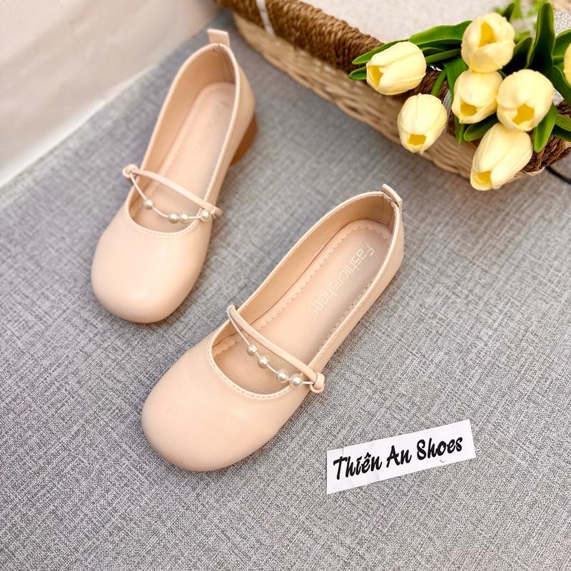 Giày búp bê đế cao su quai ngang dây ngọc Thiên An TA32 Form 1.5 Nữ Shoes