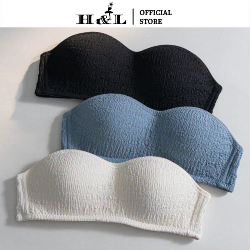 Top Áo Ngực Nữ Không Dây Cúp Ngang Đệm Mỏng Áo Bra Chất Cotton Đũi Mềm Mịn, Không Gọng Mặc Được 2 Kiểu HLBOUTIQUE A630 Women Sen Xanh