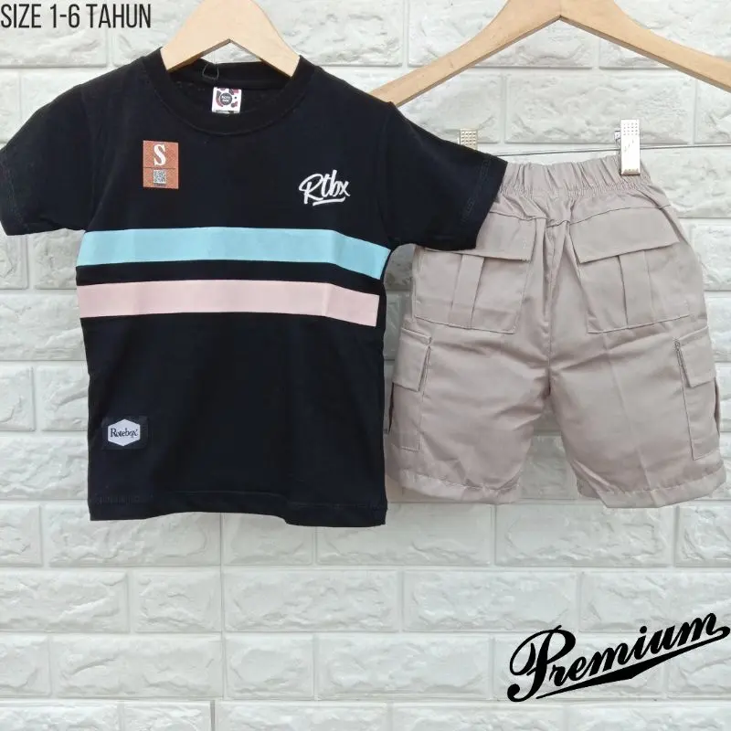 Kaos Setelan Anak Laki Laki Usia 1 Sampai 6 Tahun Stelan Celana Pendek Bahan Adem Lengan pendek