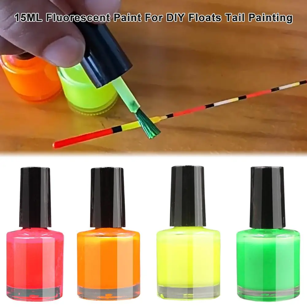 Sơn huỳnh quang, 1 CÁI, cho phao tự làm và vẽ đuôi, sơn phao câu cá có thể nhìn thấy, 15ml