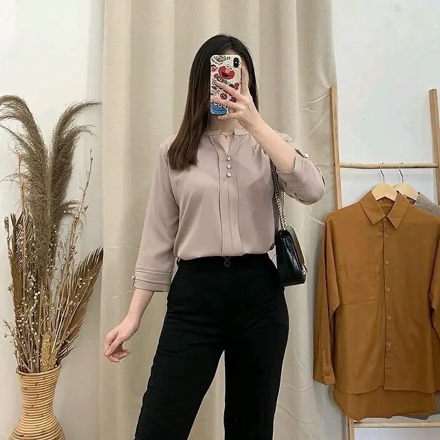 Bela Korea Blouse Cringkle Airflow Polos