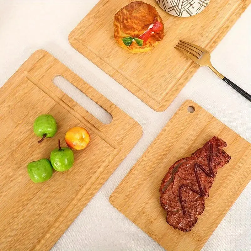Wooden Cutting Board, 1 Count Chopping Board with Juice Groove, Durable Kitchen Cutting Board for Fruit, Vegetable, Meat, Kitchenware 8
