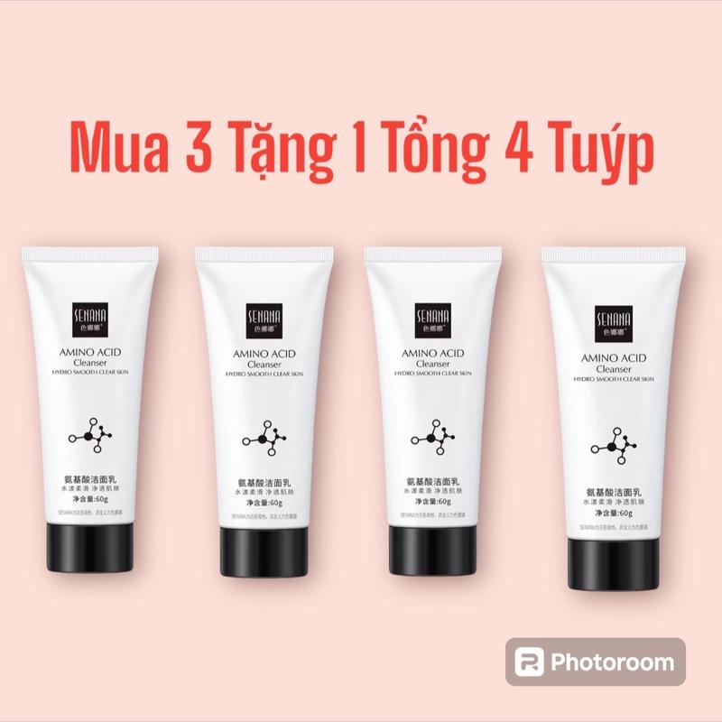 4 Tuýp Sữa Rửa Mặt senna amino acid cấp ẩm sạch sâu Skincare Women Dưỡng Ẩm Da Làm Đẹp Da Nữ trắng da Gel Niacinamide Gel Rửa Mặt Cho Bé