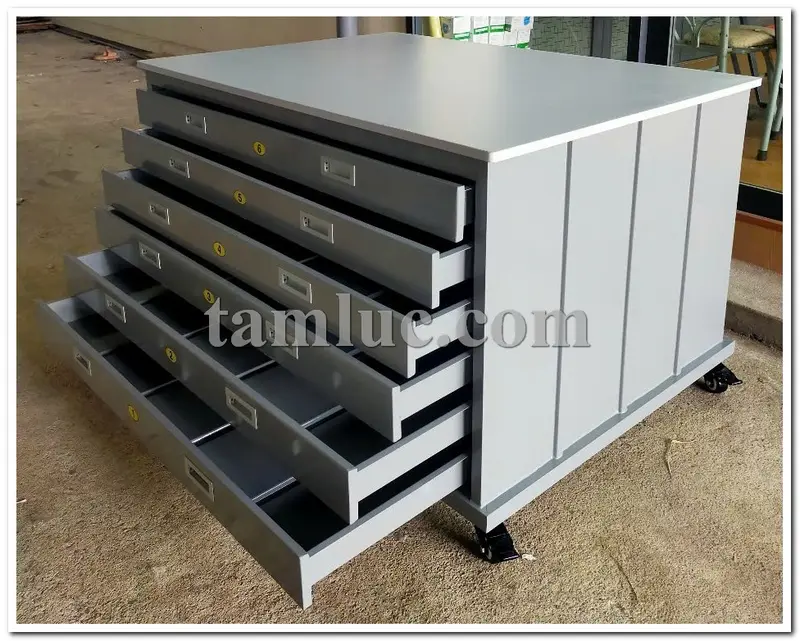 Tủ lưu bản vẽ, bản thiết kế, khung tranh A0 - 6 ngăn 0