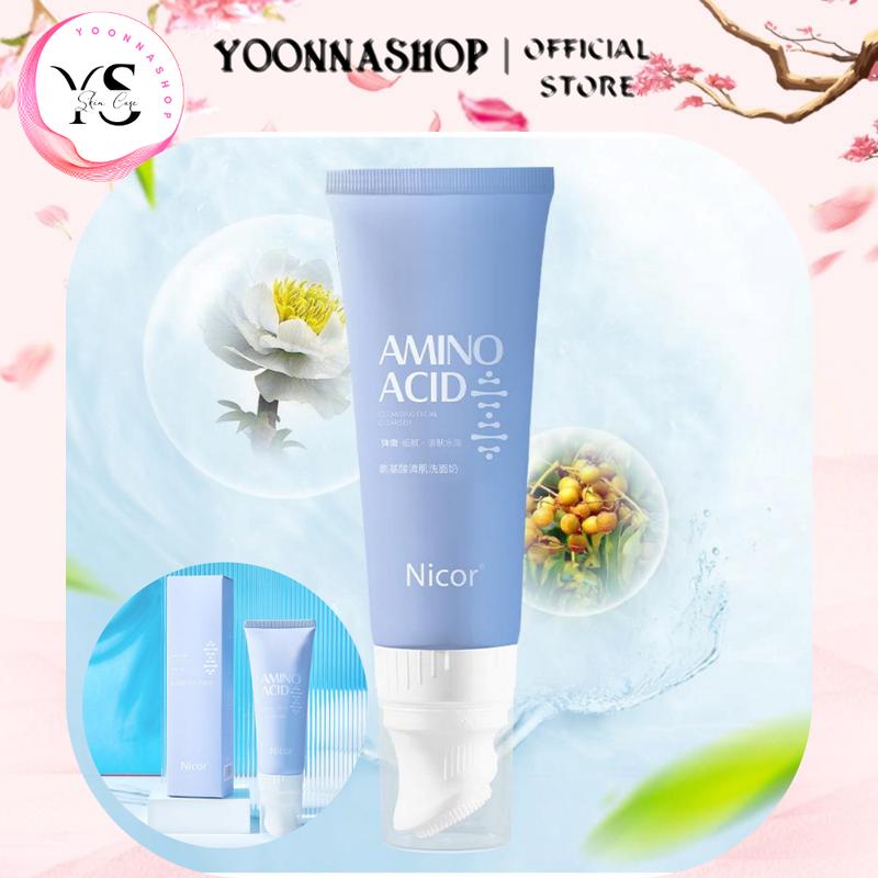  Nicor Sữa Rửa Mặt Đầu Cọ Amino Acid 120g - Dưỡng Da Mịn Màng & Tẩy Tế Bào Chết Hiệu Quả 