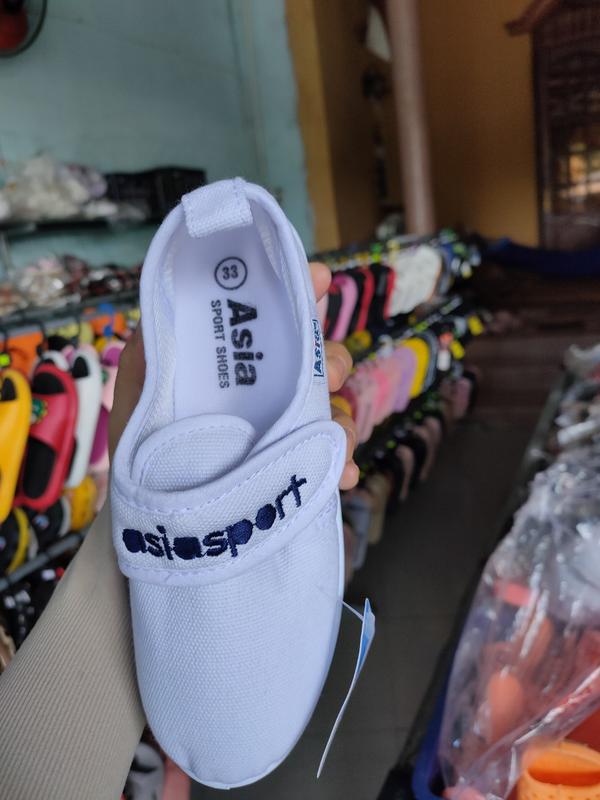 Giày Bata vải dán trắng bé trai/gái đi học