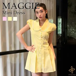 SVELTES | MAGGIE - Mini Collared Dress | Dress Furing | Pleated Dress | Baby Doll | Summer Dress