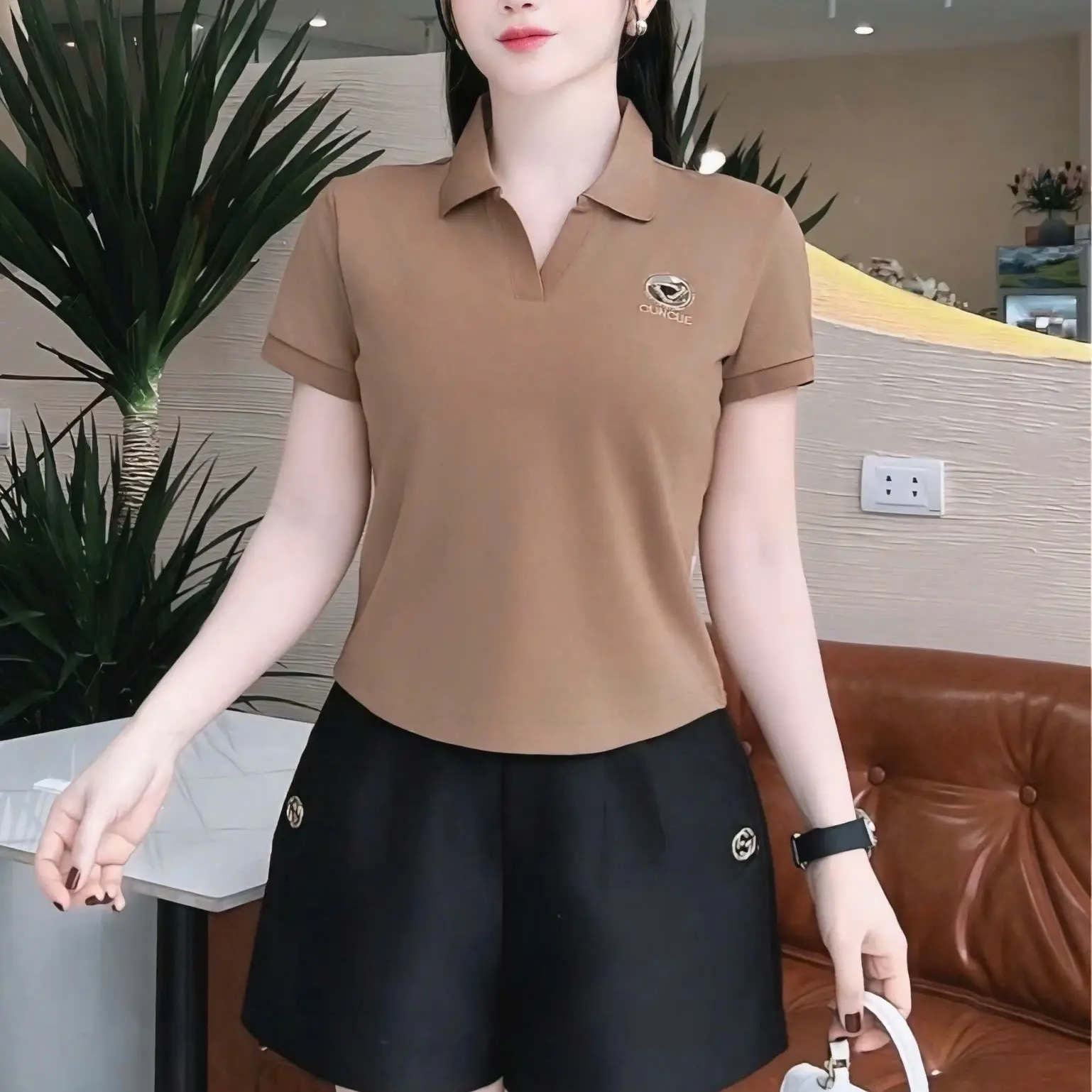 Áo PoLo Nữ Chất Cotton Logo Thêu Thời Trang PL29