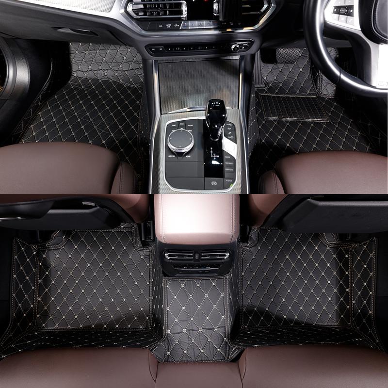 Three-Layer Faux Leather Full Coverage Non-Slip Car Floor Mats for Mercedes-Benz E-Class 2017-2020, Luxury Car Interior Accessories 3