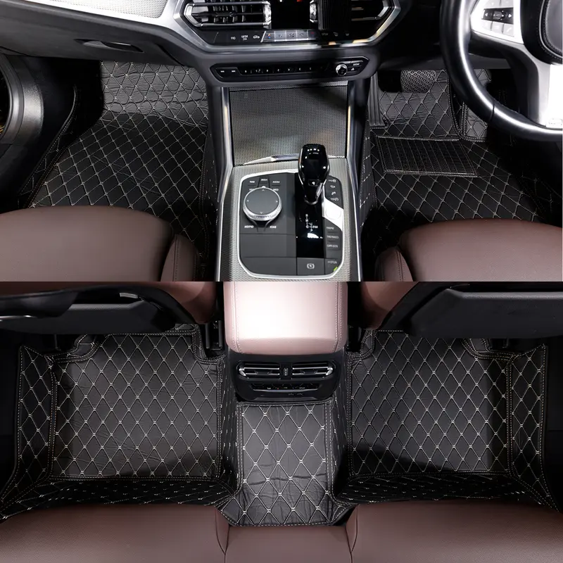Three-Layer Faux Leather Full Coverage Non-Slip Car Floor Mats for Mercedes-Benz E-Class 2017-2020, Luxury Car Interior Accessories 3