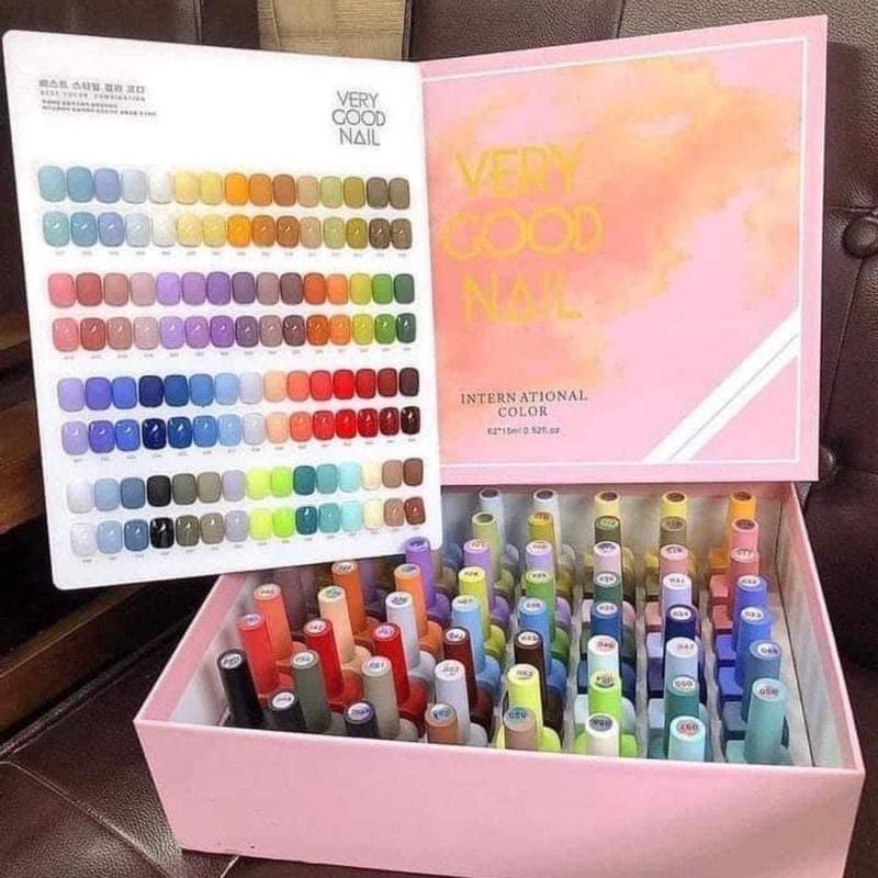 Set Sơn Gel Verygood Nails 60 màu hộp hồng chính hãng kèm bảng màu +basetop