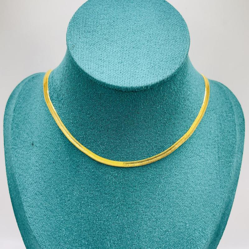 Dây chuyền titan unisex sợi mì màu vàng, Vòng cổ titan màu vàng lụa mỏng không phai không rỉ sét dày 3 li cho nam và nữ