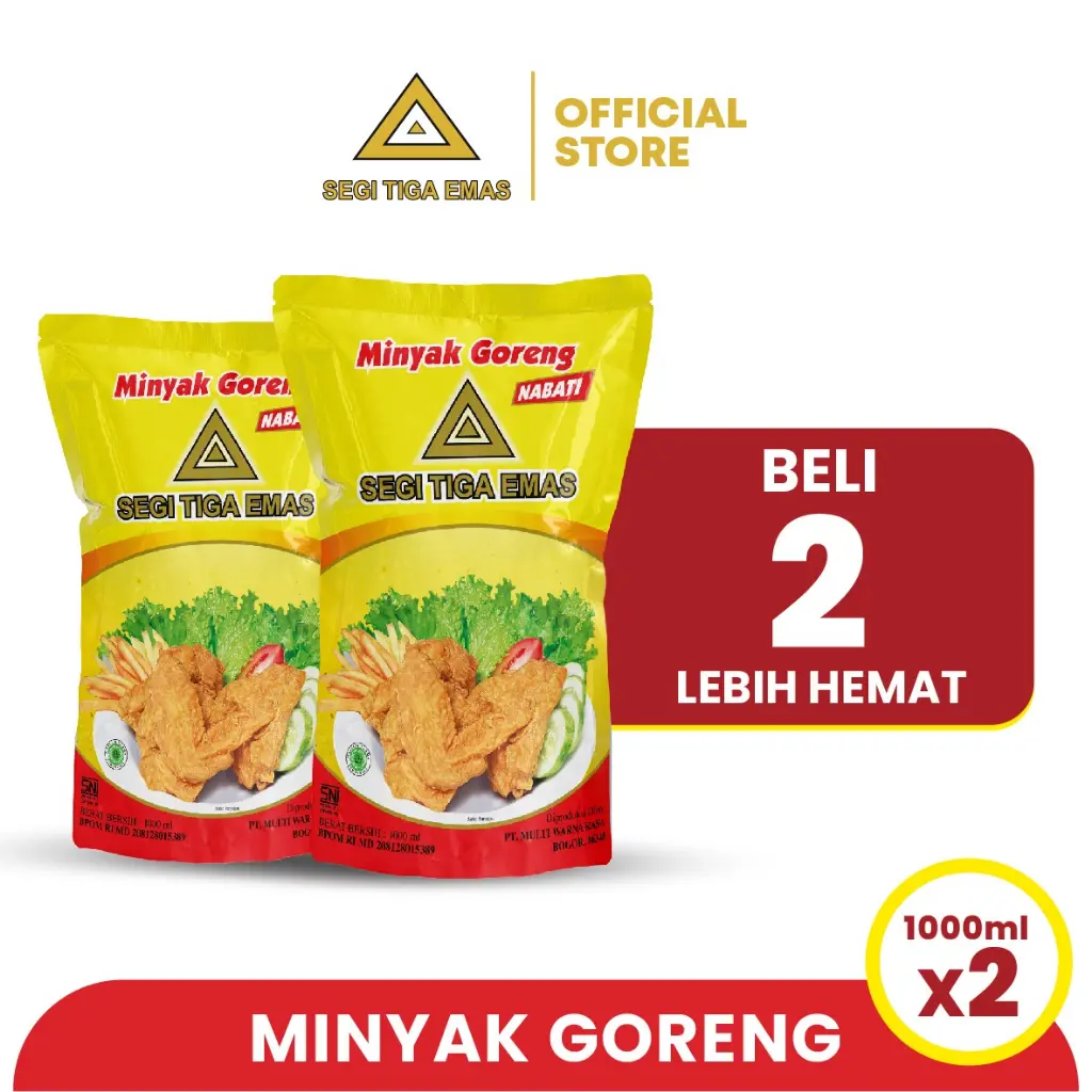 Minyak Goreng Segi Tiga Emas 1L - Twinpack
