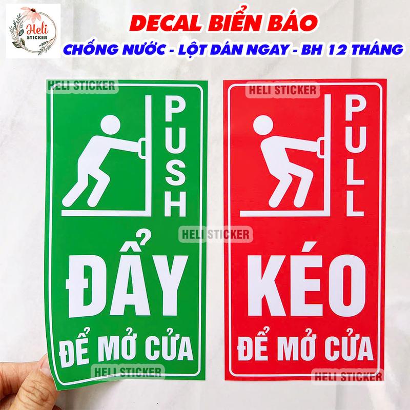  Decal KÉO ĐẨY Pull Push Để Mở Cửa Bảng Dán Cửa Kính Gỗ Nhựa Biển Decor Trang Trí Cửa Ra Vào Sticker Chống Nước Chịu Nắng. 