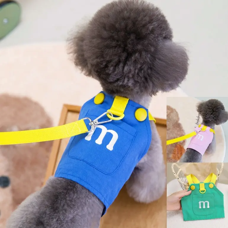 Small Breed Dog Shirt2025 Pet Harness Puppy Dog Hand Holding Rope Clothes Teddy Bichon Pomeranian Vest Trendy M24 Spring and Summer Thin