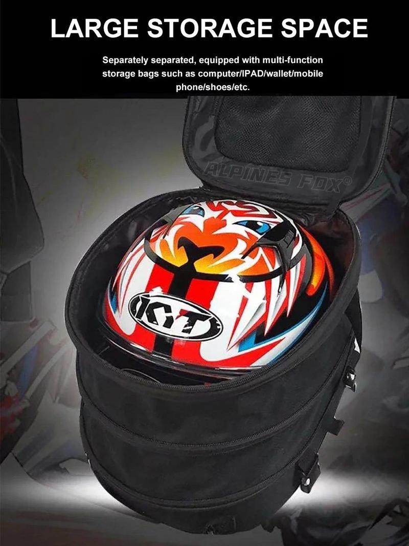 Product Introduction of ROCK BIKER 18-24L Carbon Fiber Motorcycle Tail Bag Waterproof Motorbike Rear Back Seat Bag Moto Helmet Travel Bag Rider Backpack 50