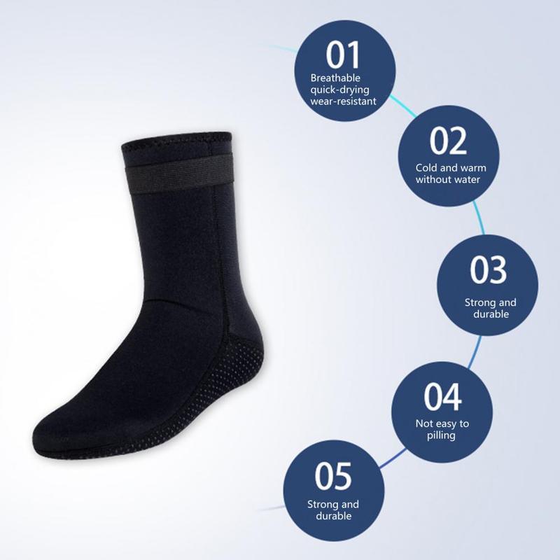 Product Introduction of 1 Pair Diving Socks Wear-resistant Elasticity Non-slip Neoprene Beach Surfing Booties Water Sport Supply 8