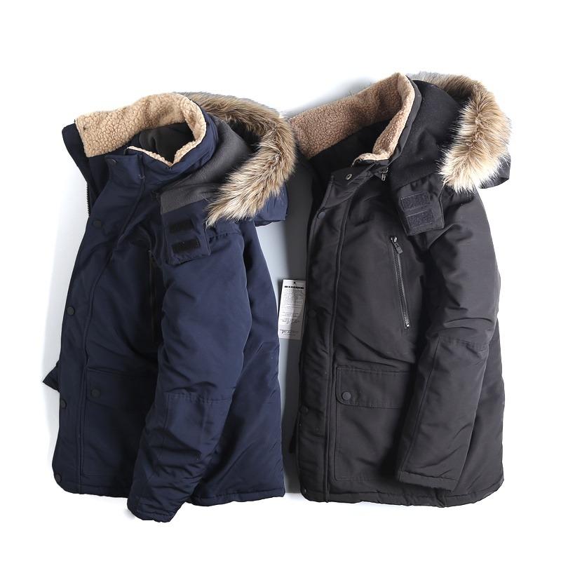 Áo parka nam khoác phao chất liệu cao cấp mũ lông Menswear Kaki