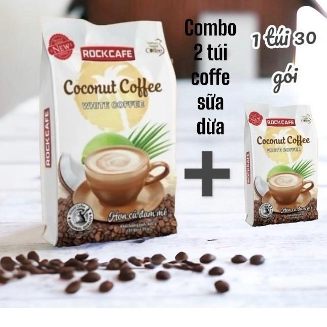 ( 2 TÚI) CÀ PHÊ DỪA ROCK CAFE ( 1 túi 30 gói)