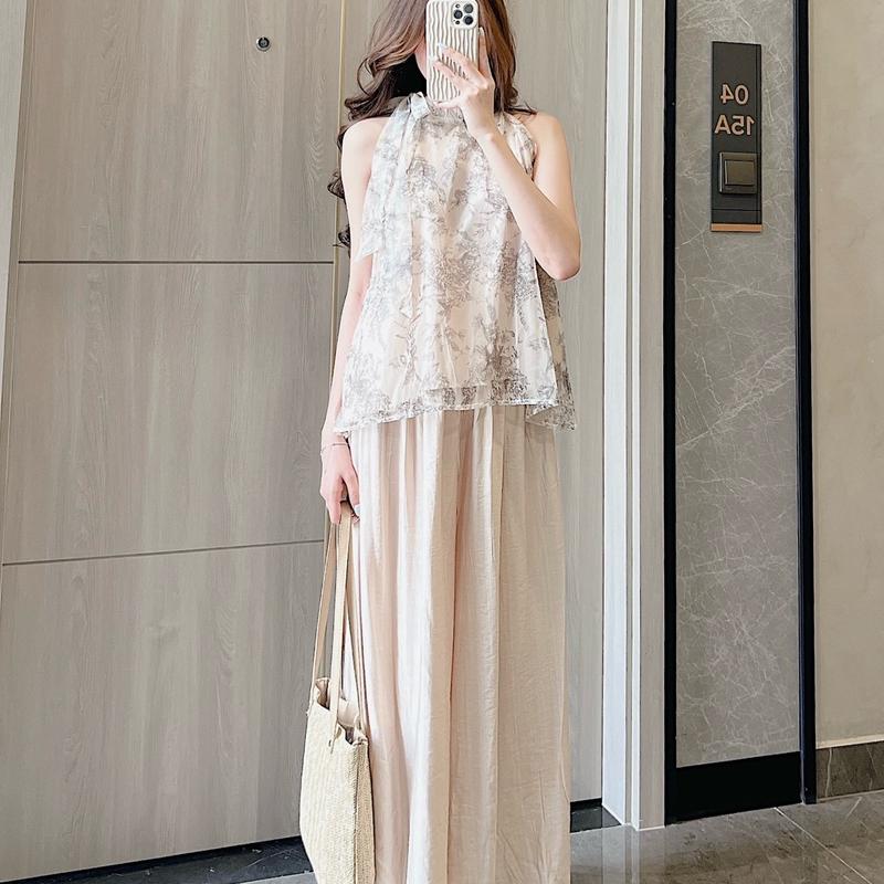 Set áo yếm HOẠ TIẾT kèm quần xuông tiểu thư Samhyewear