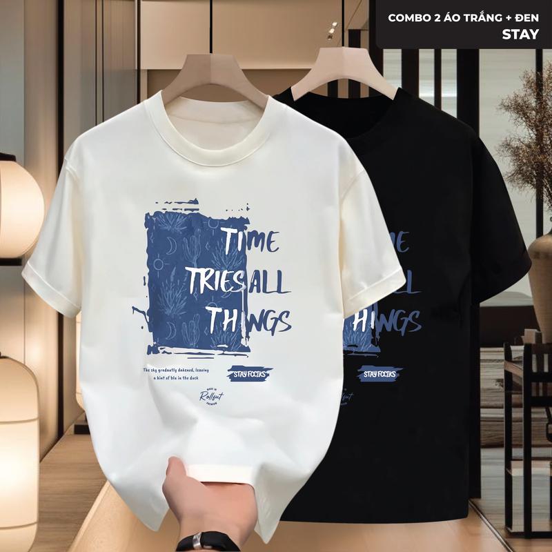 Áo thun Cổ tròn STAY, Áo phông STAY đang Trend form Unisex nam nữ, chất liệu cao cấp, phong cách trẻ trung, cực chất, năng động Cotton áo  thun