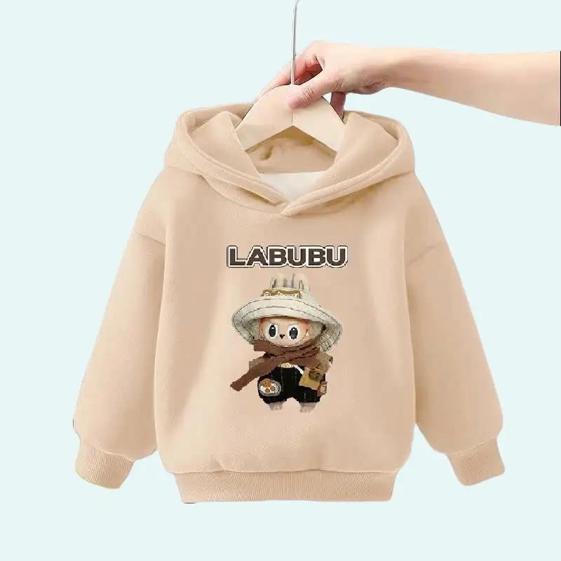 Áo nỉ hoodie có mũ bé gái 18-45kg, áo bé gái 4-15 tuổi mẫu labubu phong cách cá tính , vải mềm mát ,hàng may kĨ 2