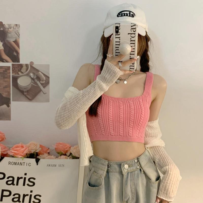 A001- Áo croptop nữ - Áo hai dây bản to phối đồ siêu xinh 1