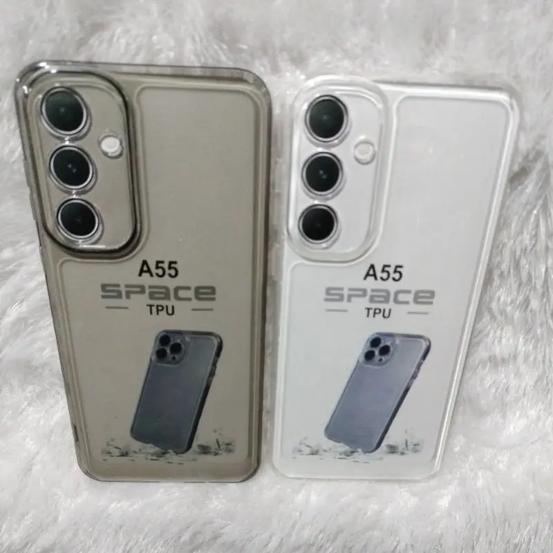 SoftCase Casing Sam A55 5G Silikon Bening Hitam Transparan
