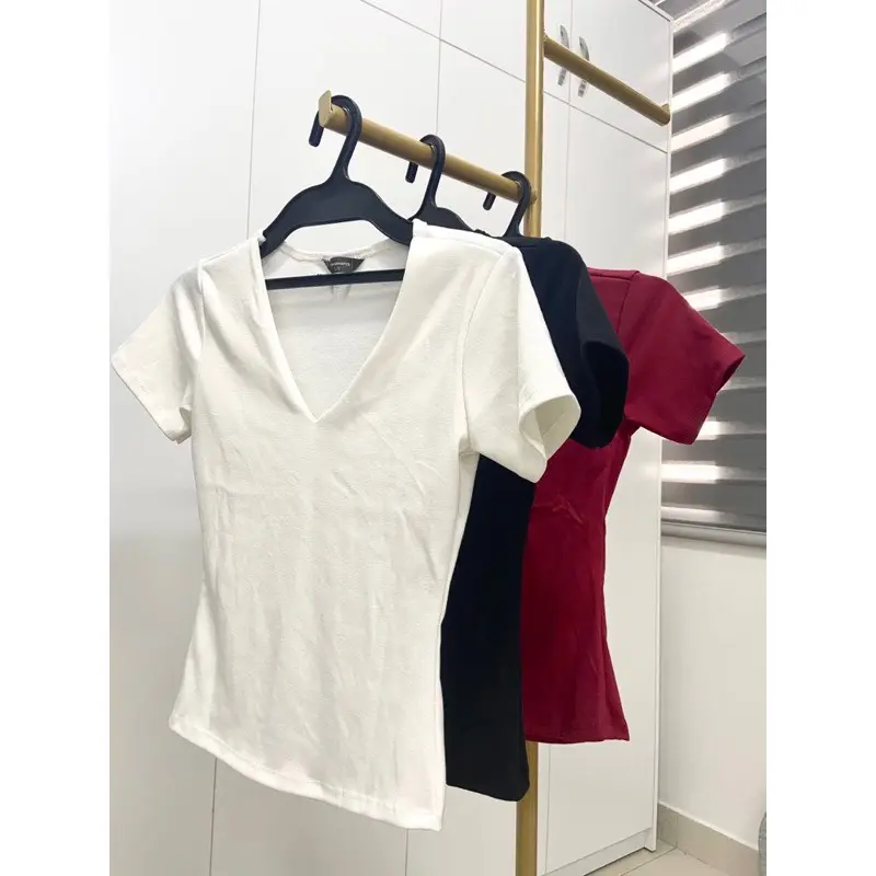 Áo thun nữ đẹp cổ V chất cotton co giãn, Áo Cổ Tim Nữ đẹp - AQ09 | BigBuy360 - bigbuy360.vn Áo thun nữ đẹp cổ V chất cotton co giãn, Áo Cổ Tim Nữ đẹp - AQ09 | BigBuy360 - bigbuy360.vn