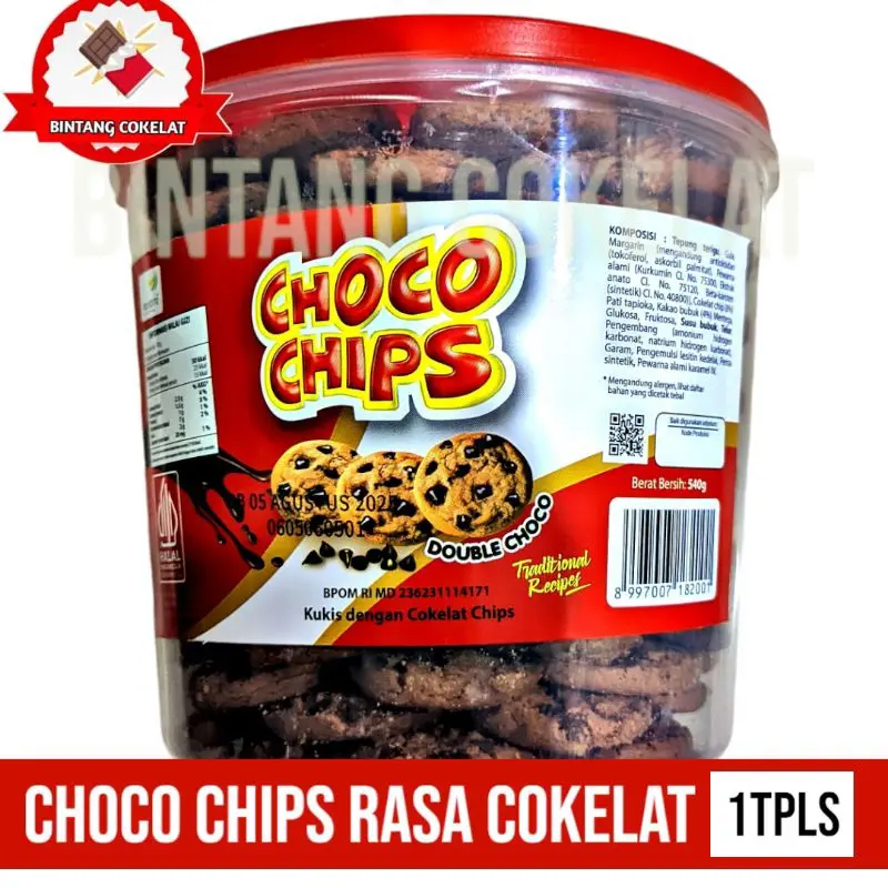 choco chips kue 1 toples berat 540 gram free buble