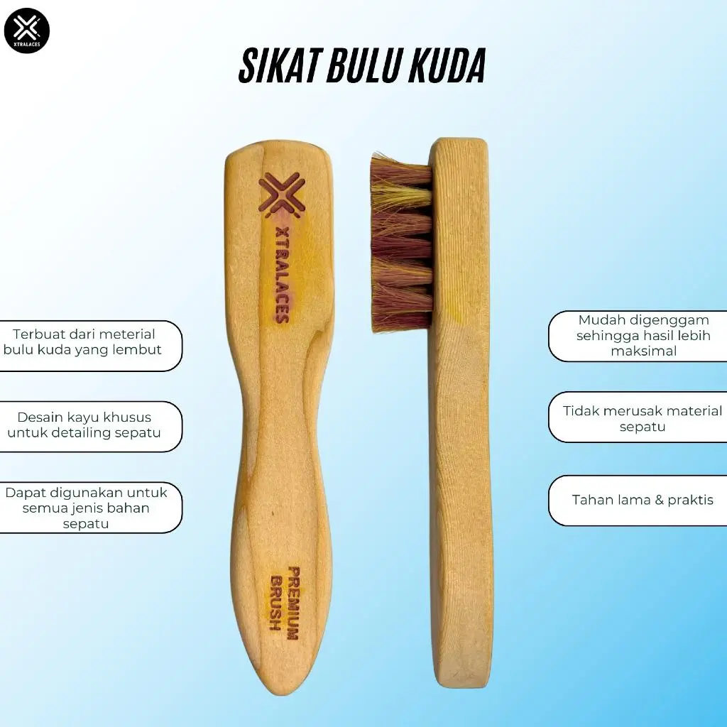 Sikat Sepatu Bulu Kuda / Sikat Semir Sepatu Dauber Brush / Shoe Polish Applicator