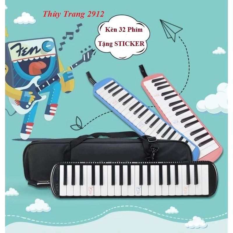  Kèn Học Sinh 32 Phím Dụng Cụ Âm Nhạc Tặng Kèm Khăn Lau Ống Thổi và Sticker Cho Bé. 