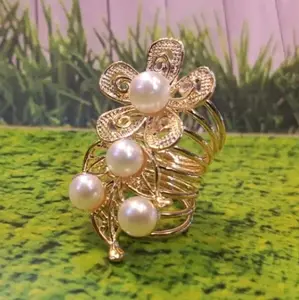 Ring kerudung mutiara Bunga Terbaru/Ring Jilbab Mewah/Bros Ring Hijab Muslim Wanita Peniti Panjang