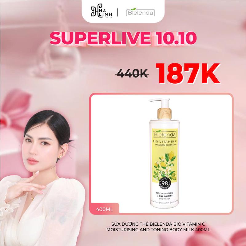   BIELENDA X VÕ HÀ LINH  Dưỡng thể Bielenda Bio Vitamin C dưỡng ẩm làm đẹp da 400ml 
