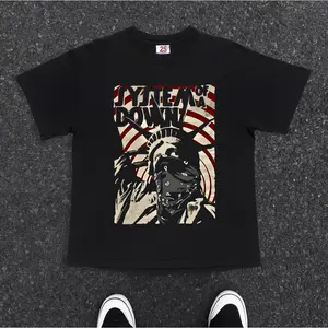 BOOMBAP American retro Style T-shirt Oversize JYJTEM Freedom Statue| Kaos Wanita Hitam | Kaos pria dan wanita | Street Style 100%Cotton top Crew-neck fashion unisex T-shirt Menswear Top
