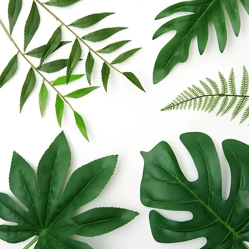 Cành lá nhựa làm phụ kiện chụp ảnh, lá nhựa decor
