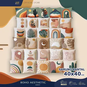 SARUNG Bantal Sofa Motif Boho Aesthetic 40x40cm Minimalis Estetik Scandinavian Mediteranian Cushion Cover Grabandgift