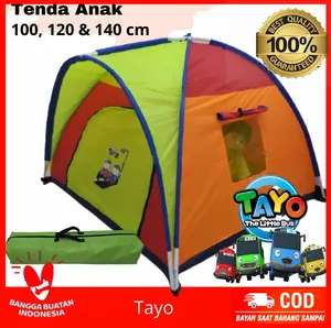 Tenda Anak Murah Jumbo 200, 180 & 160 cm 4 Orang Anak Karakter Spiderman, Boboiboy, Tayo, Tobot, Cars, Frozen, Little Pony, Hello Kitty, LOL & Doraemon | Tenda Mainan Anak | Tenda Camping Murah | Kemah - Kemahan Anak | Tenda Anak2 Murah Bisa COD