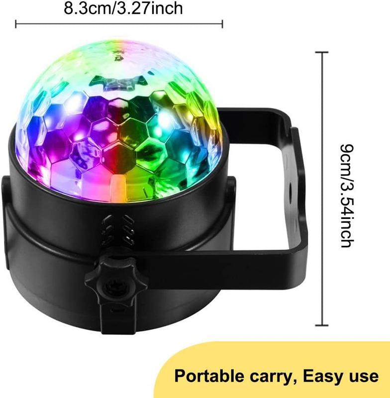Product Introduction of 1/2PCS Disco Ball Party Lights LED RGB Sound Activated Stage Rotating Projector Lamp Christmas Gift Wedding Party Club Laser Show Lamps 9