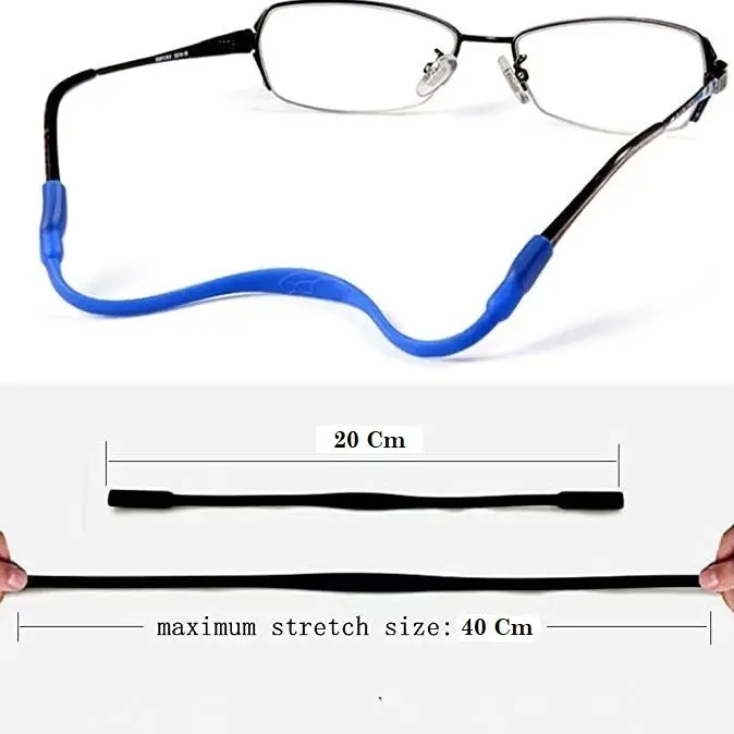Tali Kacamata Silicone Anti-slip Sports Eyewear Retainer String - Hitam