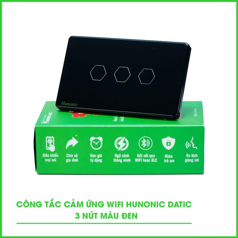 Công Tắc Hunonic Datic Wifi 3 nút Điều Khiển Qua điện thȯại - Sử Dụng Dễ Dàng! remote  smartkey 2