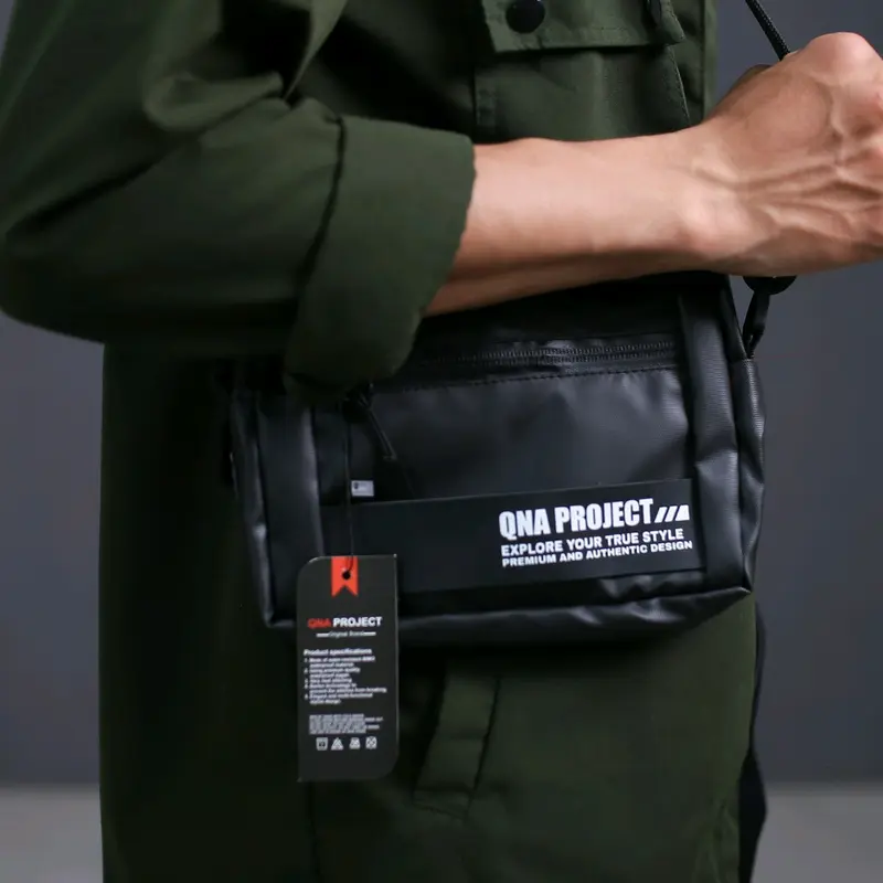 QNA PROJECT - Kepler Clutch Bag - Pouch Pria Wanita Tas Selempang Hand Bag Sling Bag Shoulder Bag - Waterproof - Hitam 2