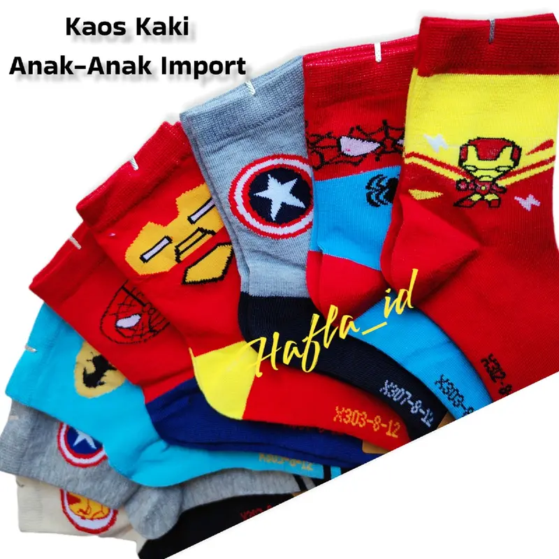Paket 3 pasang kaos kaki anak - Anak import / kaos kaki anak TK, SD  Motif Fashion 4