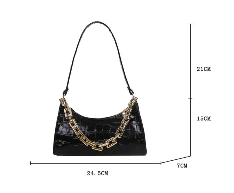 Product Introduction of Fashion PU Leather Bags for Women Alligator Pattern Armpit Handbag Female Small Underarm Messenger Bag Purse 28
