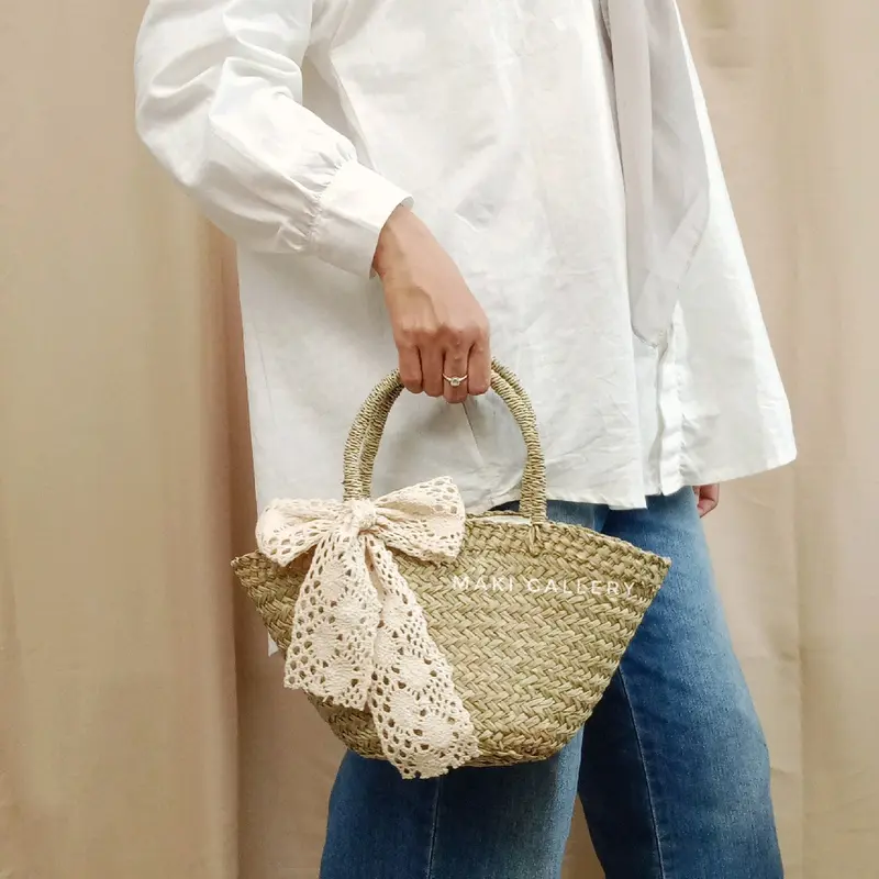 Tas Anyaman Kerajinan Mendong Pandan Pita Renda Etnik Wanita Tradisional Bali Gemma Bag By Maki Gallery Polos Dewasa 3