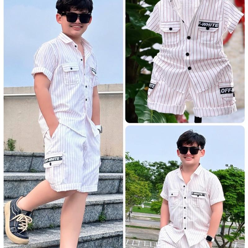 Bộ công tử túi nắp 2 bên kèm quần túi hộp sang chảnh MUPKIDS (Áo + Quần) 3