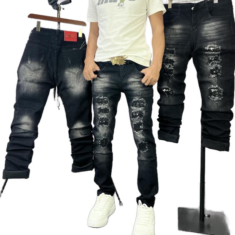 Ms :4149.  Quần Jeans Rách Vá, Chất Jeans Co Giãn Menswear 2